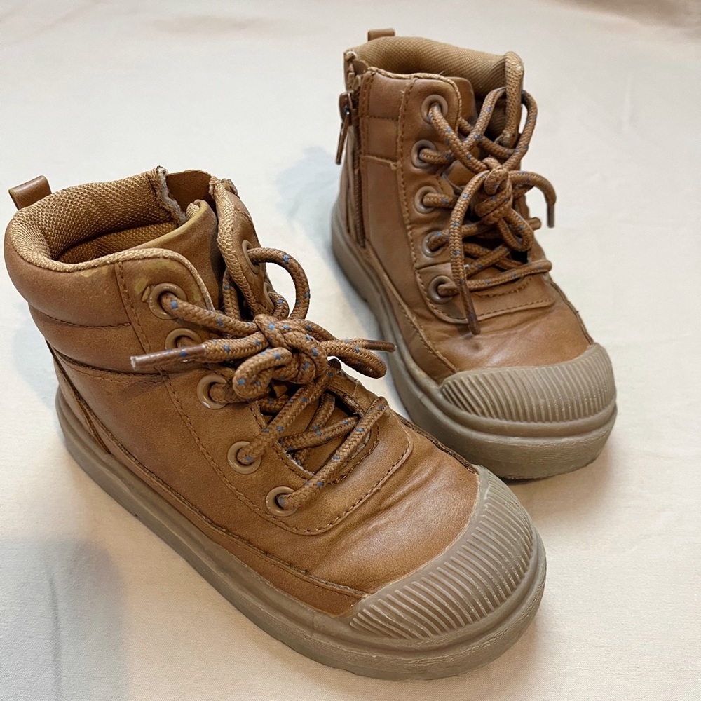 Brown Kids High-Top Sneakers